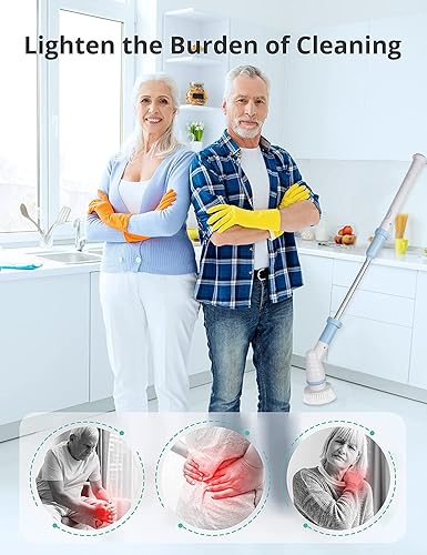 Miniatura 4 de Bilim Trapeador eléctrico inalámbrico de mango largo, herramienta de limpieza del hogar, limpiador giratorio portátil, para baño, pared, suelo de