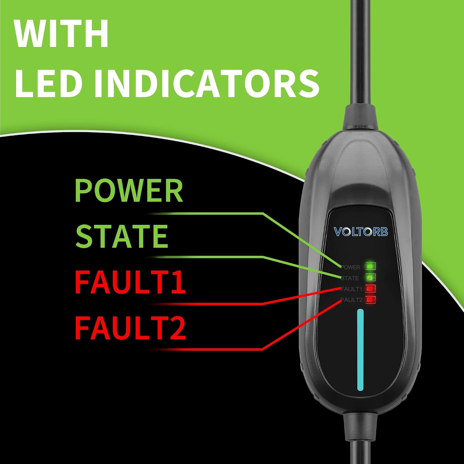 Voltorb Level 1 Portable EV Charger (NEMA 5-15 /16A /110-120V /20ft) Electric Vehicle Charger Plug-in EV Charging Station-Cable UL Certified with J1772 Electric Cars