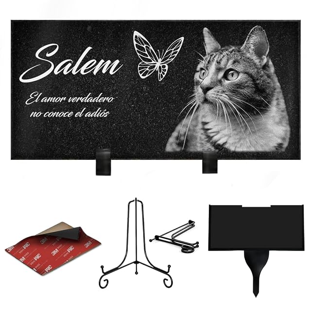 Foto 2 de 5 de Eternel - Placa funeraria Personalizada Mariposa para Animales