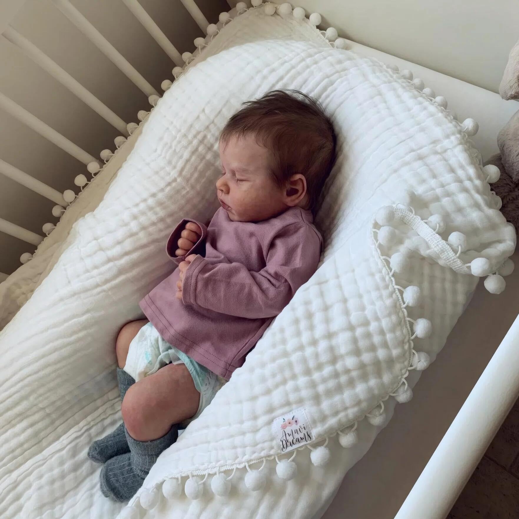 Zero pam Reborn Baby Lebensecht Junge, 50CM Reborn Baby Junge Puppe Mit Haaren, Schlafend Lebensechte Babypuppen Wie Echt, Anatomisch Korrekt Babypuppen Mit Zubehör