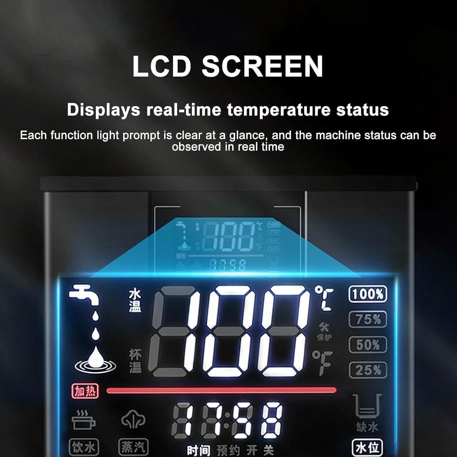 2200W Commercial Steam Milk Frother, Automatic Coffee Foam Maker With 12L Capacity, Boiling Water Frothing Machine For Coffee and Milk