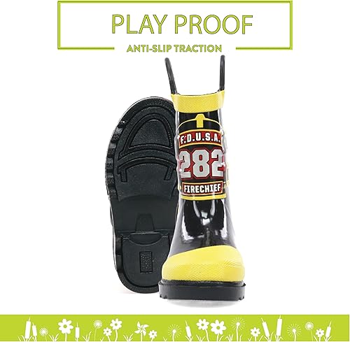 Miniatura 4 de Western Chief Botas de lluvia con asas para niños pequeños y niños, botas impermeables prémium para niños y niñas
