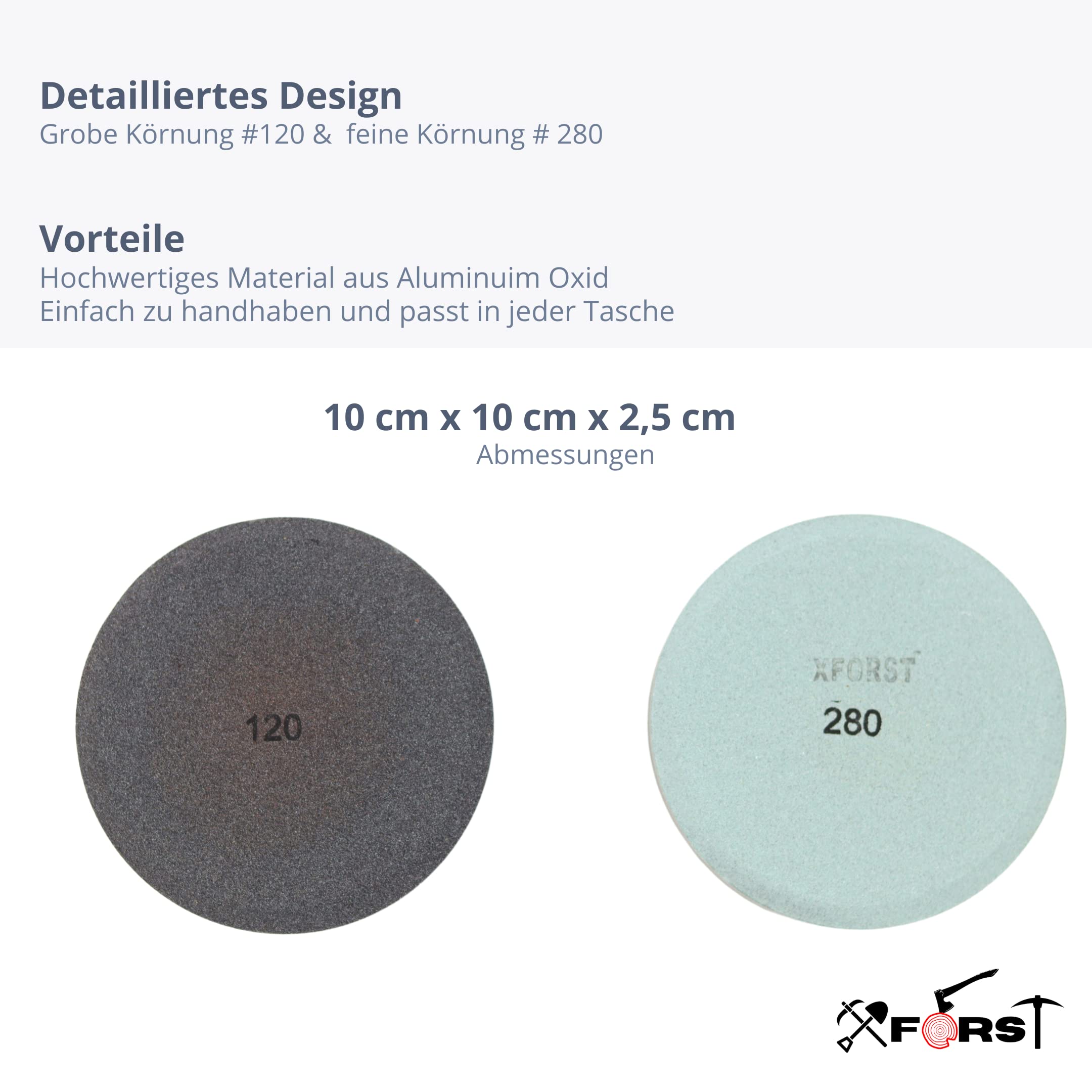 Pietra per affilare Xforst con guscio di bambù, tonda per ascia e coltello. Affilatore per ascia tondo. Modello X-GS2