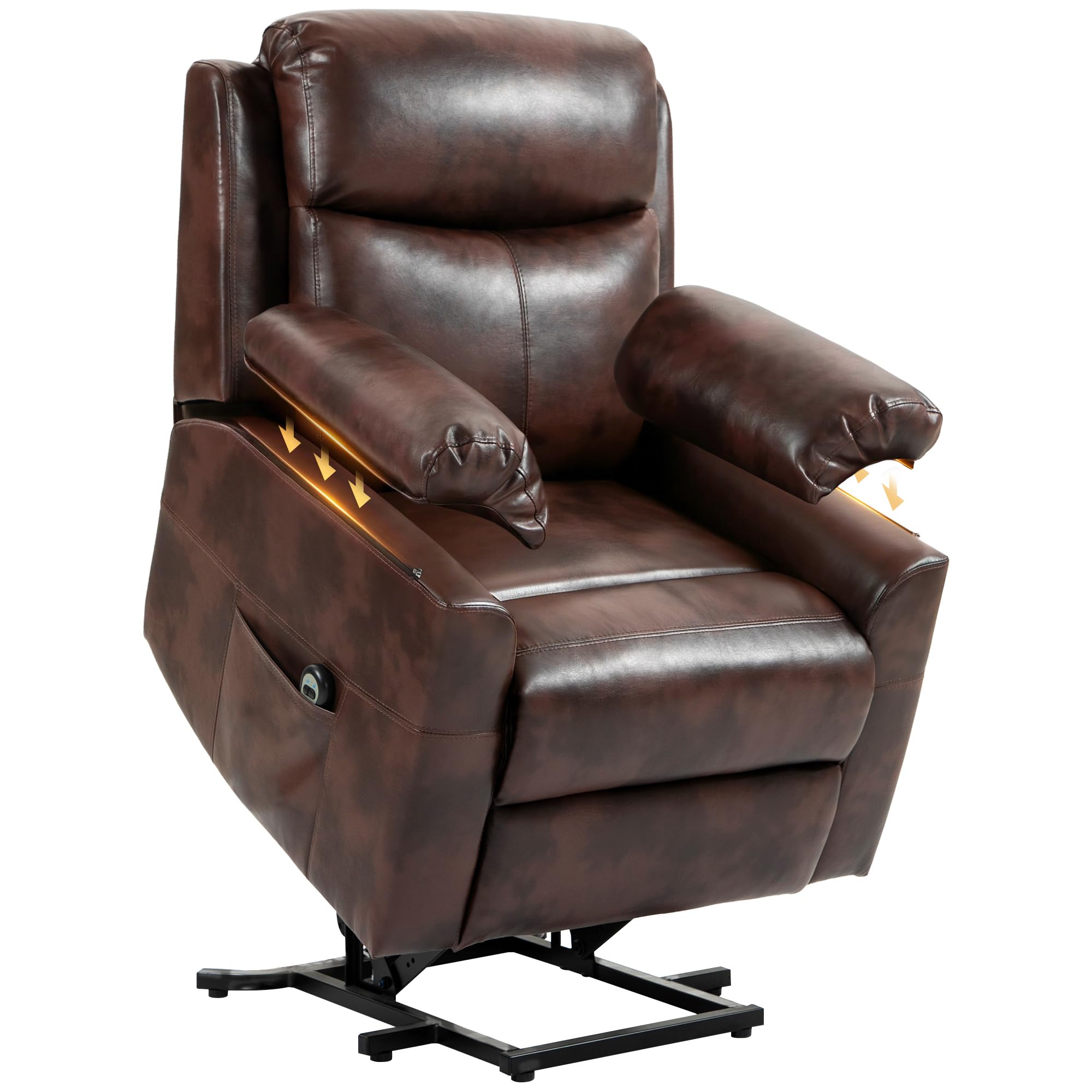 HOMCOM Power Lift Chair Electric Riser Recliner with Remote Control in Dark Brown