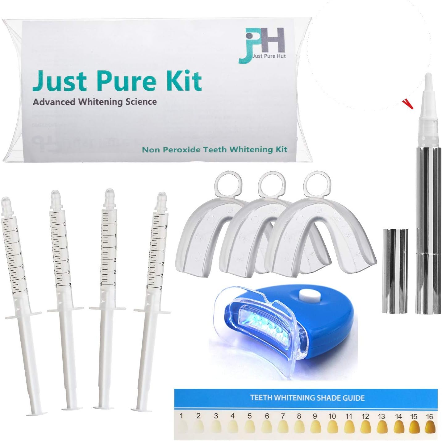 Teeth Whitening Kit - Plus Bonus Free Advanced Teeth Whitening Pen - Zero Hydrogen Peroxide
