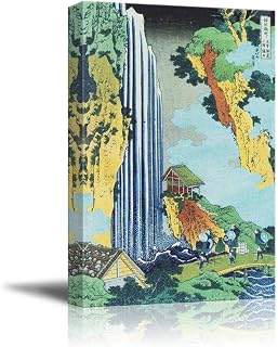 wall26 - ONO-Waterfall at Kisokaido by Katsushika Hokusai - Canvas Print Wall Art Famous Painting Reproduction - 32" x 48"