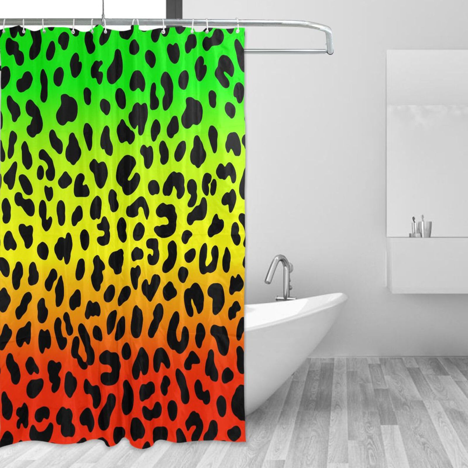 DUOBU Animal Print Shower Curtain Washable Waterproof Fabric Bath Curtain 60x72Inch Shower Curtains with Hooks for Bathroom Decor