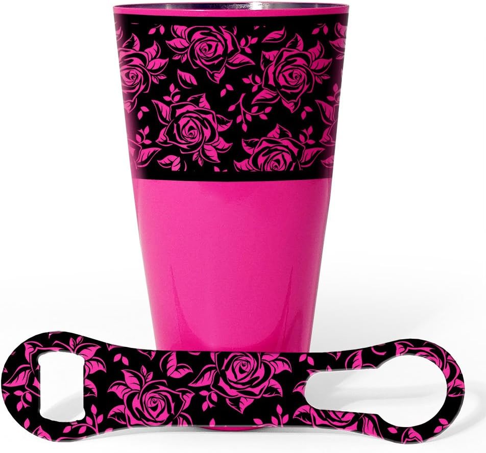 Set de Coctelera y Abrebotellas V-Rod BarConic - Color Rosa Neón