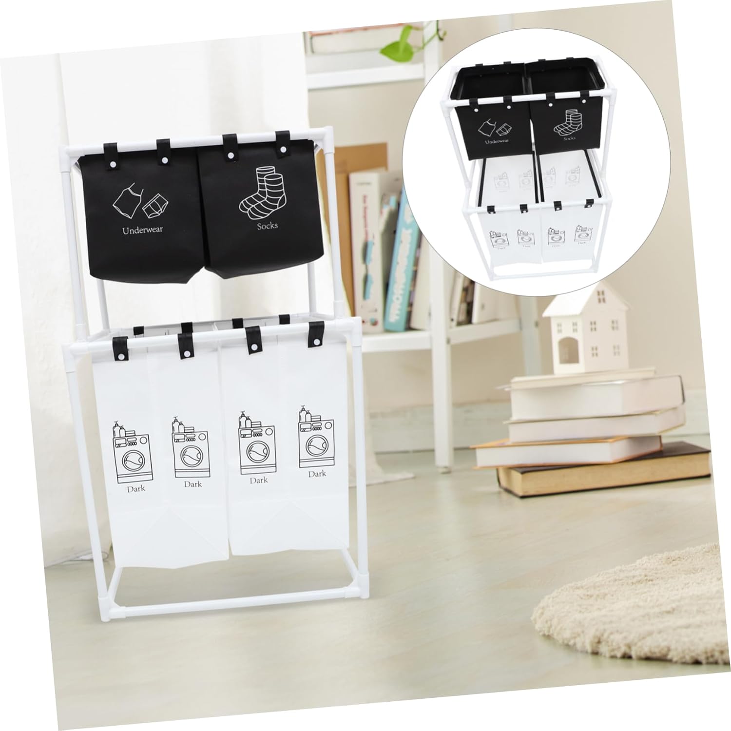 VALICLUD Large Capacity Laundry Hamper Basket with Stand Thick Storage Organizer for Dirty Clothes Multipurpose Home Storage for Sporting Goods Easy Clean Pressure Resistant Design