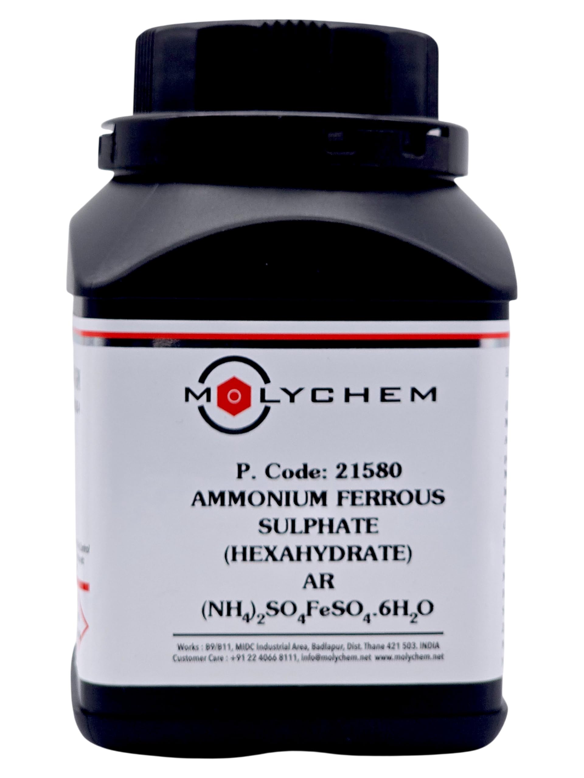 MOLYCHEM Ammonium Ferrous Sulphate Hexahydrate Extrapure 500Gm AR 99%, CAS NO 7783-85-9, Molecular Formula : (NH4)2SO4.FeSO4.6H2O,-image-5