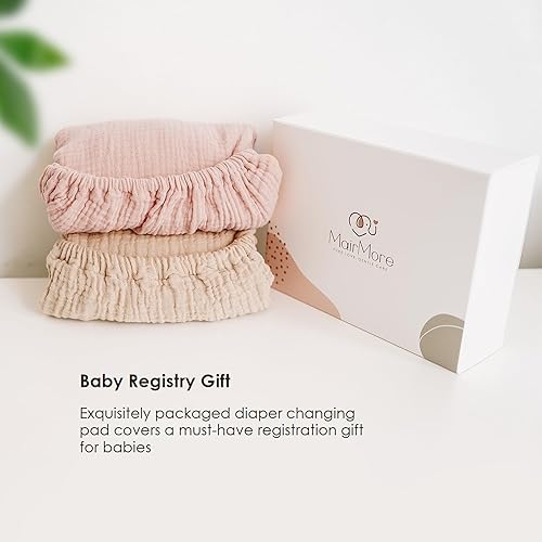 Miniatura 6 de Funda para cambiador para cambiador de pañales de muselina neutra de algodón suave para cambiador de pañales, sábanas para niñas y niños, paquete de