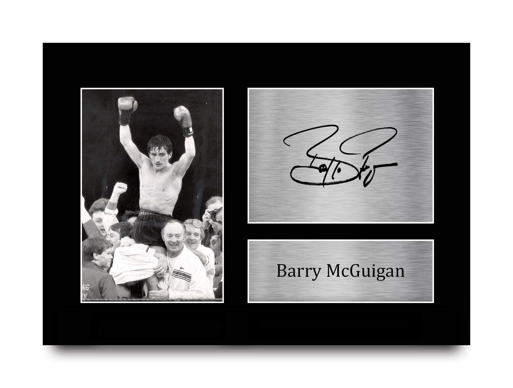 HWC Trading A4 Barry McGuigan Gifts Printed Signed Autograph Picture for Boxing Memorabilia Fans - A4