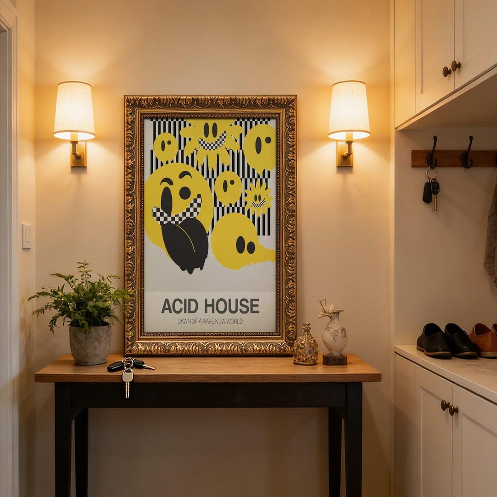 Acid House, poster musicale su tela, decorazione per camera da letto, ufficio, stanza, regalo, 40,6 cm L x 61 cm W