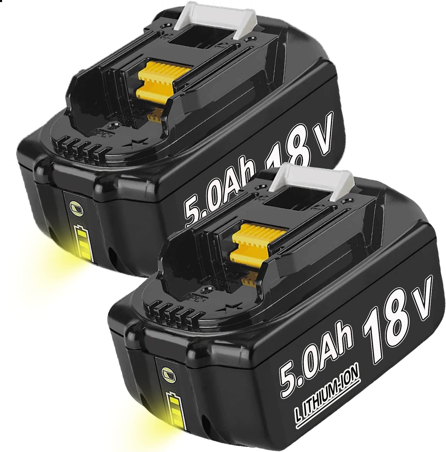 REACELL 2 stuks 5,5 Ah compatibel voor Makita 18V batterij DC18RD dubbele oplader voor BL1850 BL1845 BL1840B BL1840 BL1830 batterij, batterijset met snellader compatibel voor Makita