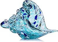Vista 1 de LCCCK Figuras de Arte de Cristal de Mar Sopladas a Mano, Escultura de Caracola, Decoración de Cristal de Mar Aqua, Estatua Creativa de Caracola