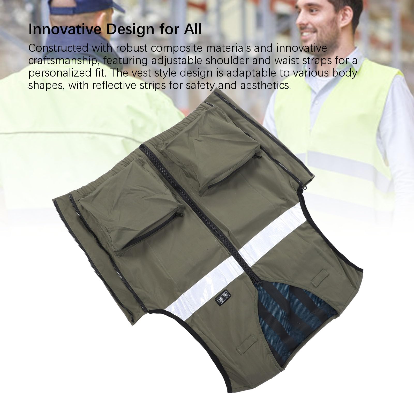 Gilet Rinfrescante Uomo Donna, Riflettente Regolabile con e Acqua | Gilet rinfrescante personale con multitasche, per lavoro all\'aperto, ciclismo, pesca, cucina, attrezzatura per la stagione