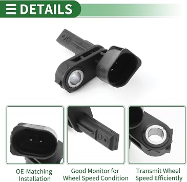 Motoforti Front Right ABS Sensor WHT003856/7H0927804 for Audi A3 2006-2016