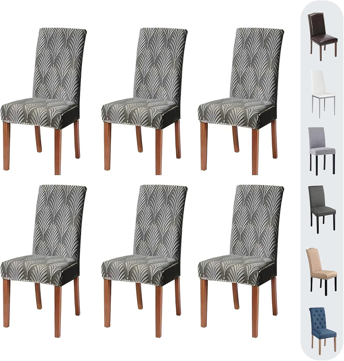 chair covers, dining room chair covers set of 6, stretch chair covers for dining chairs, removable washable dining chair covers for home kitchen banquet hotel ceremony