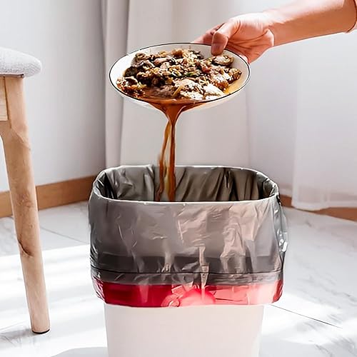 Miniatura 7 de Bolsas de basura de 8 galones, 120 bolsas de basura con cordón negro, plástico grueso, 22.06 x 25.61 pulgadas (negro, 8)  adecuadas para oficina,