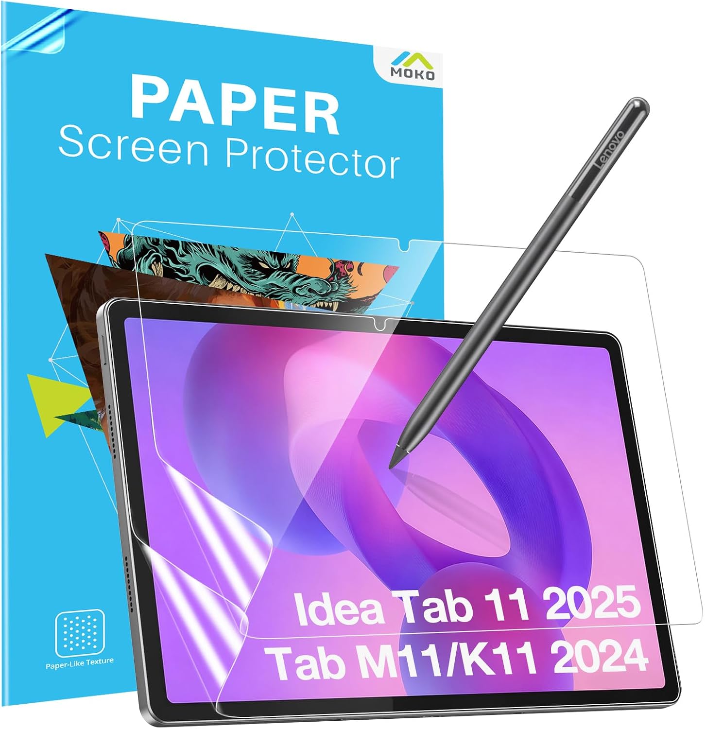MoKo 2 Pack Paperfeel Screen Protector for Lenovo Idea Tab 11/M11/K11,Matte
