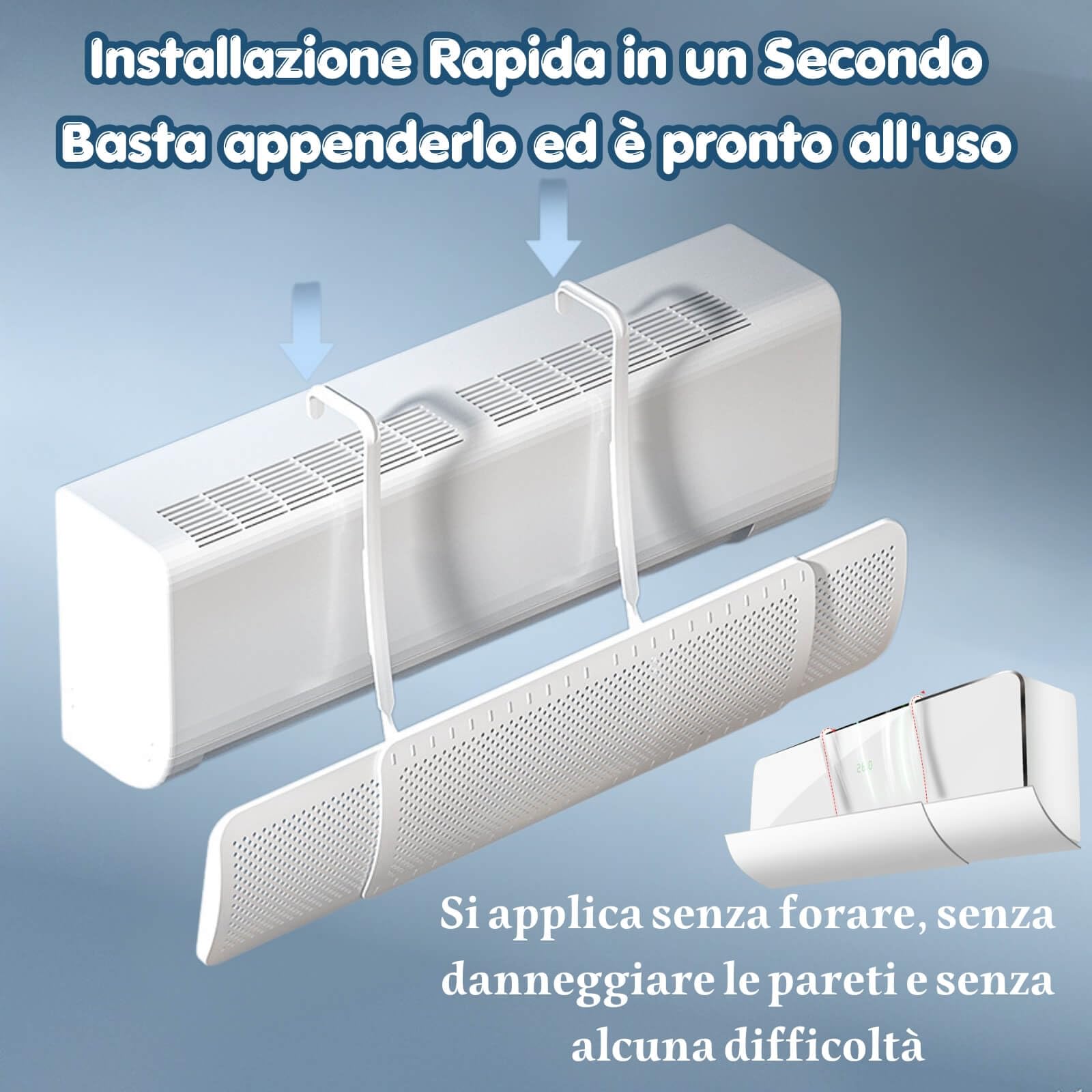 Deflettore per Condizionatore Universale Regolabile, Deviatore Aria Condizionatore, Anti Soffiaggio Diretto, Facile Installazione, Adatto per Casa Ufficio Anziani Neonati Donne in Gravidanza, Bianco