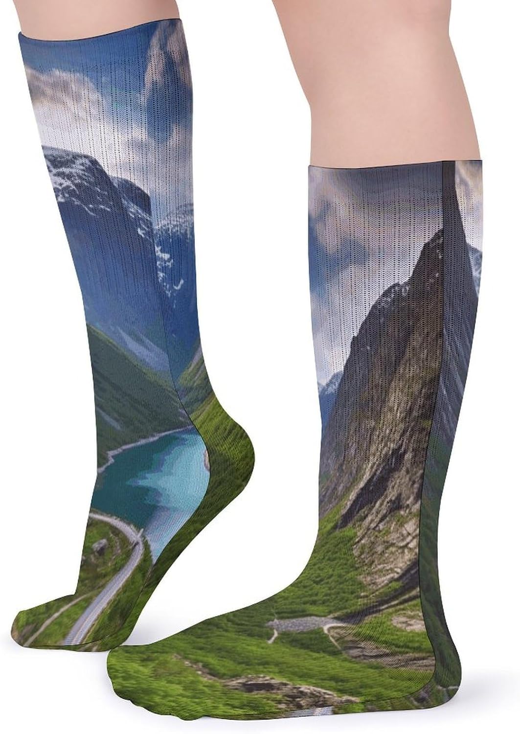 Norwegian Fjords Knee High Socks Cozy Knee High Socks Soft Mid-Length Sock for All Seasons Daily Wear Adult