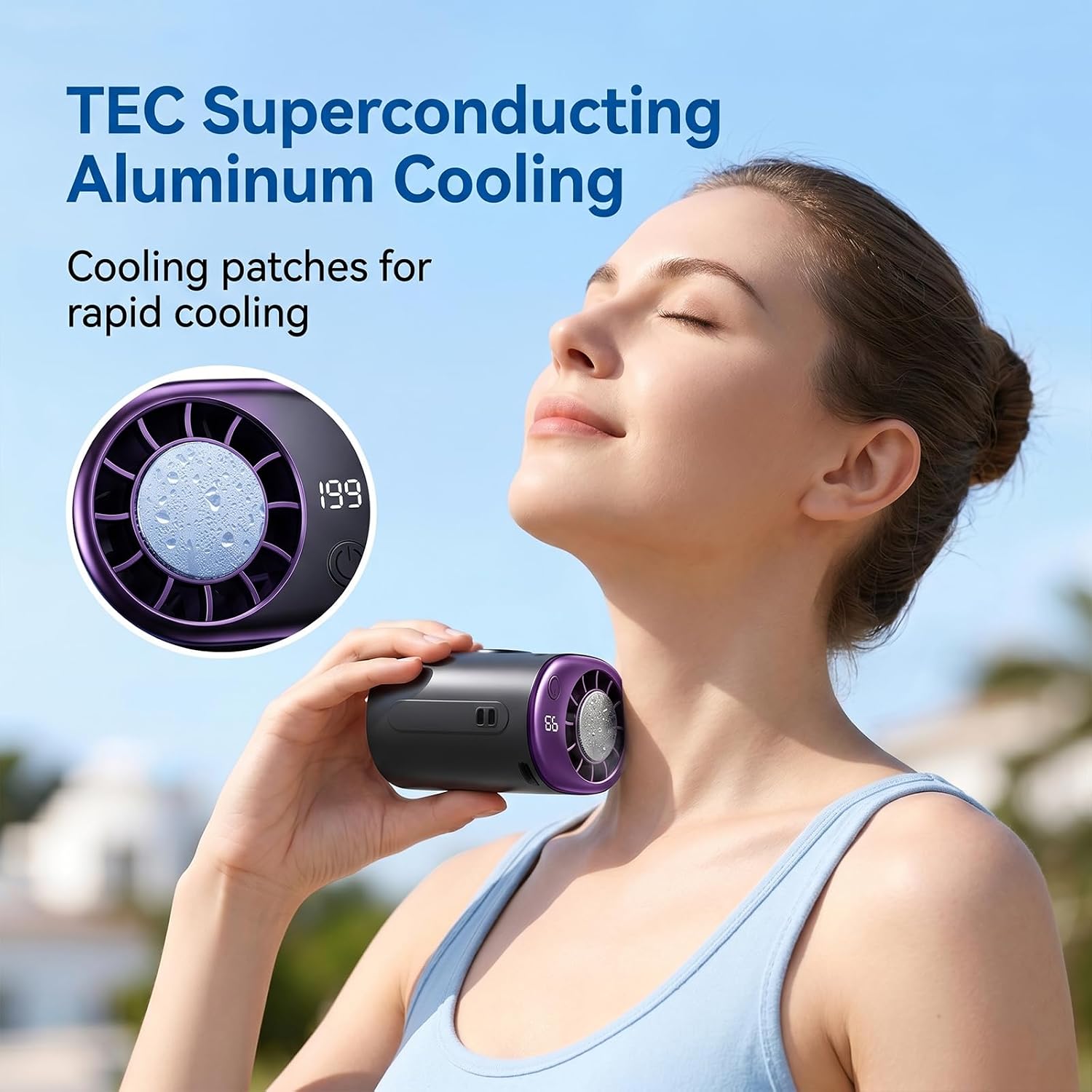 Portable Clip on Fan with Cooling Technology, Rechargeable Mini Waist Fan & Neck Fan with 199 Speeds Turbo Strong Airflow, 360° Adjustable Personal Cooling Fan for Desk Travel Outdoor Work (Black)