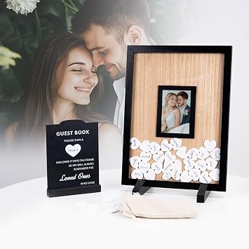 Wedding Guest Book Alternative with Wooden Hearts, Guest Book Wedding Reception, Wedding Guest Book, Heart Guest Book Drop Box for Anniversary Birthday Party