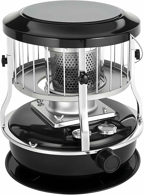 9000 BTU Portable Indoor Outdoor Heater, Kerosene Heater and Stove, Camping, 4.5L Fuel Capacity, Non-Electric Radiant for Camping