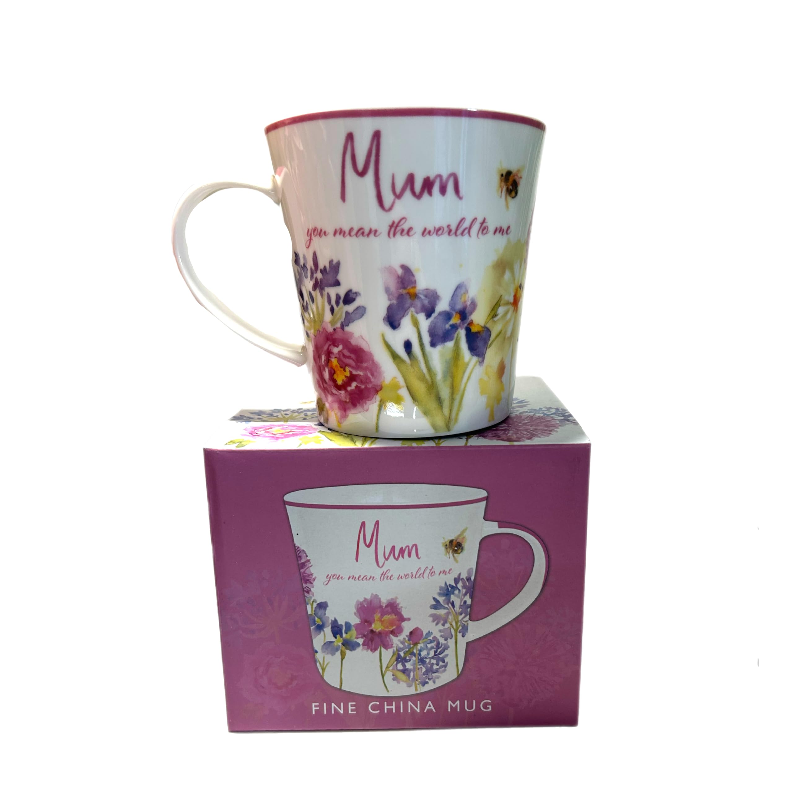 eBoutik - Fine China Tea & Coffee Special Mug - Floral Mother's Gift Box & Cup Set for Special Occastons for Mum - Birthday, Summer, Xmas - (Floral)