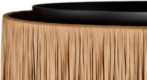 Miniatura 4 de Edvivi Lámpara de techo empotrada de 4 luces con pantalla de rafia, 16 pulgadas, lámpara de techo con forma de tambor natural de montaje empotrado,