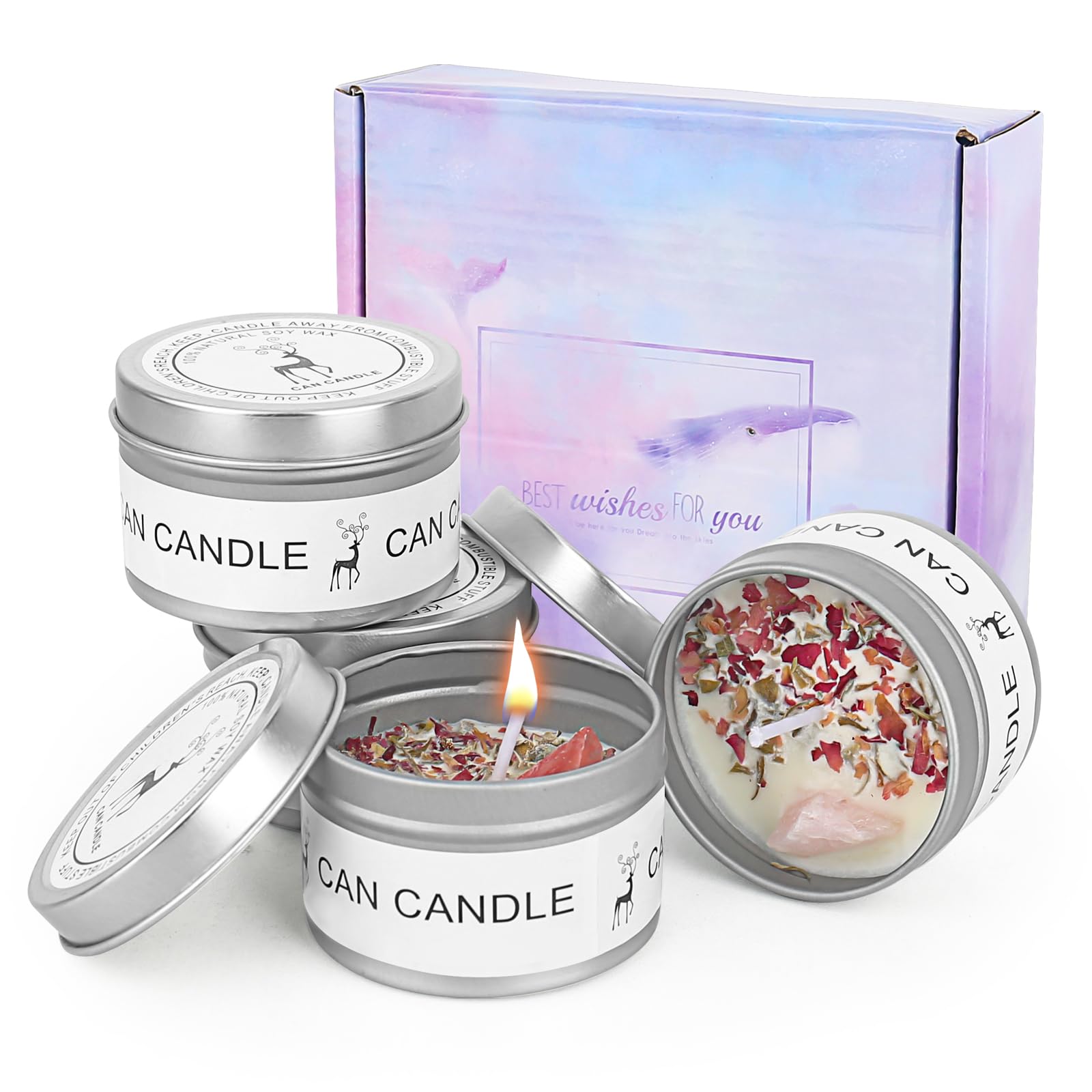 LPAOIS Geurkaarsen, set van 16 stuks, 100% natuurlijke sojawas