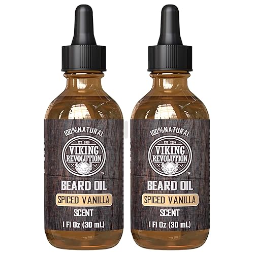 Vista 109 de Viking Revolution Aceite de cedro y pino para barba para hombres, suavizante natural de argán y jojoba, acondicionador para fortalecer e hidratar