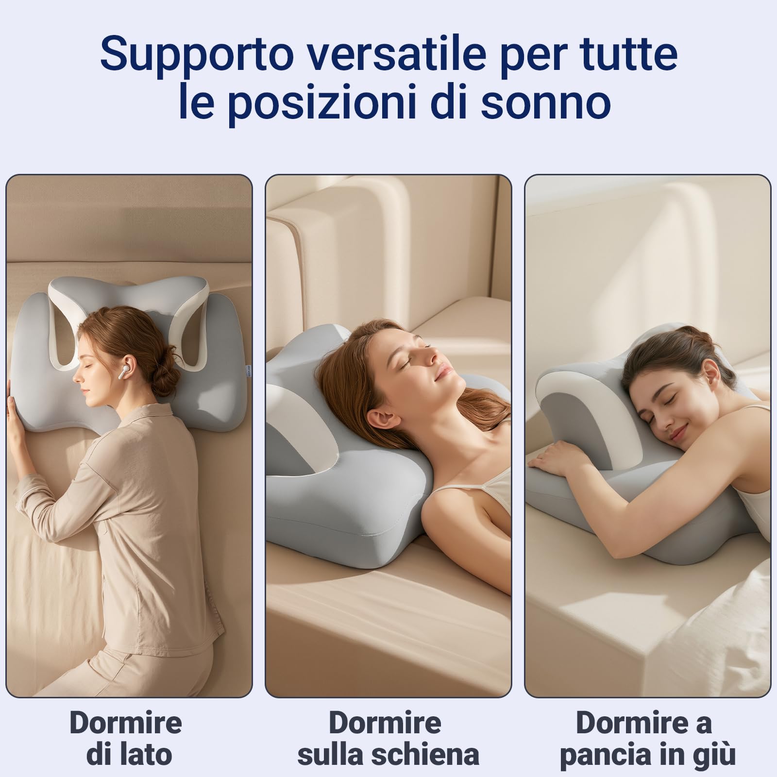 COSYLAND Cuscino Cervicale per Dormire, Design Cavo Antipressione
