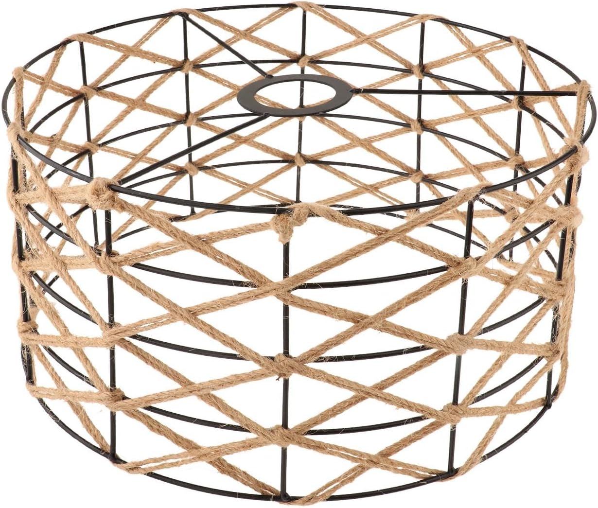 Rope Woven Lampshade Pendant Lamp Shade, Decoration Replacement Rustic Dustproof Bohemian Light Shade Ceiling Lantern Cover for Living Room