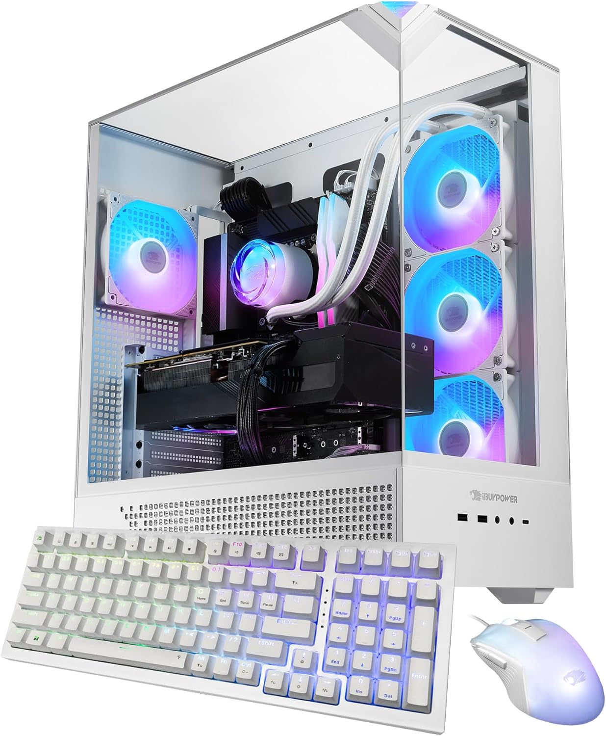 iBUYPOWER Element Gaming PC Desktop Computer AMD Ryzen 9 9900X CPU, NVIDIA GeForce RTX 5070 12GB GPU, 32GB DDR5 RGB 5200MHz RAM, 2TB NVMe SSD, Windows 11 Home, Gamer Keyboard and Mouse - EWA9N5701