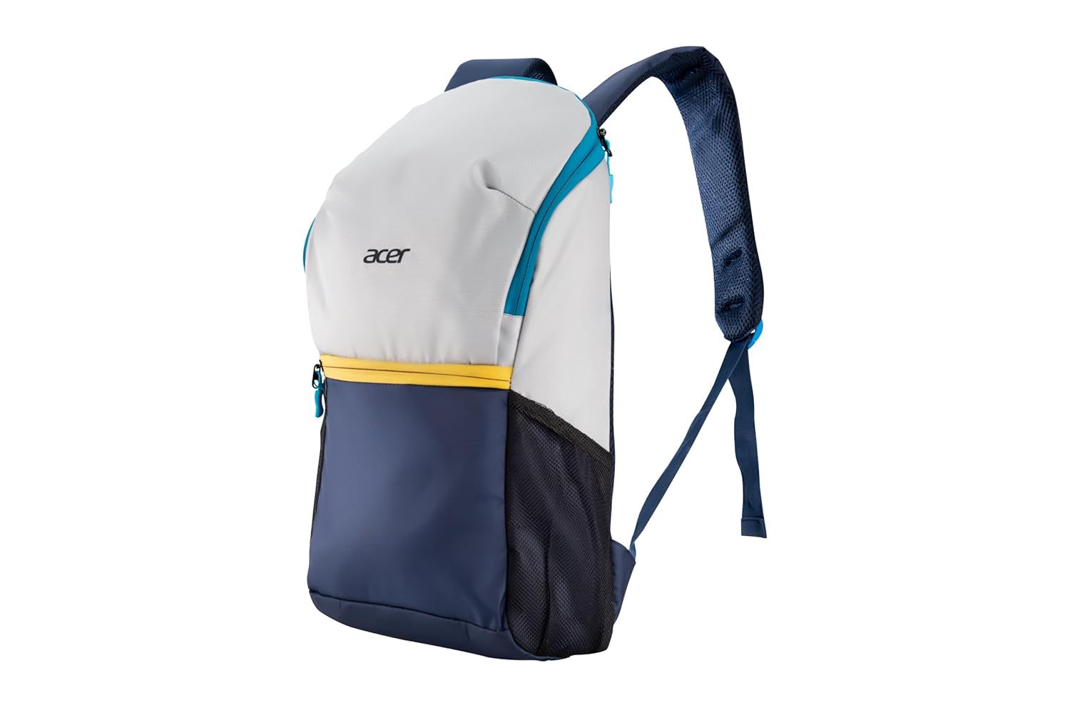 Acer Pulse Lightweight Rich Polyster PU Coated Water-Resistant Backpack, Padded Laptop Sleeve fits up to 15.6 inch, Front Pocket, 2 Side Bottle mesh, Cushioned Straps, Trendy Silver & Navy Blue Color 21 71fSX4pkDuL. SL1500