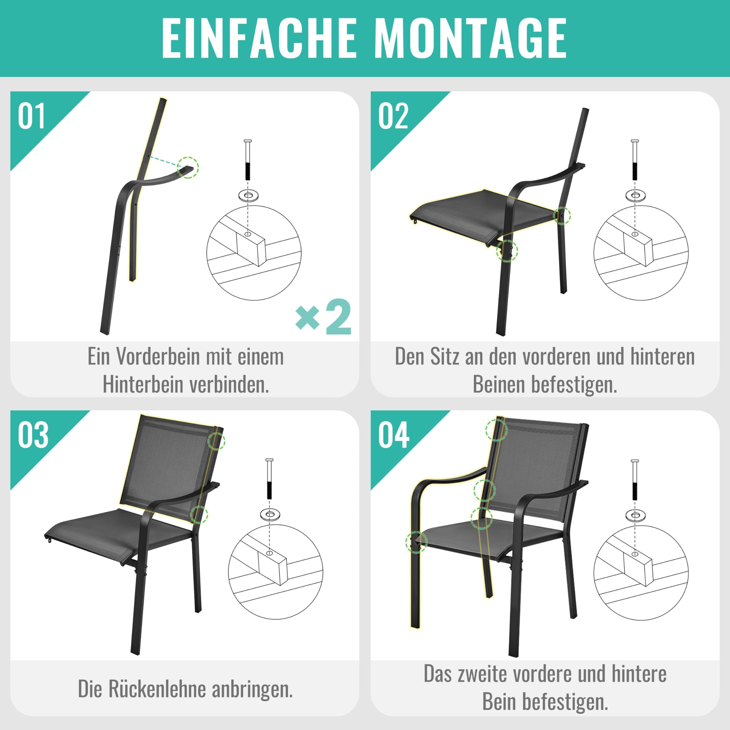 tectake 2 Wicker tuinstoelen met 4 kussenhoezen , Lichtgrijs/Crème | Leen Bakker