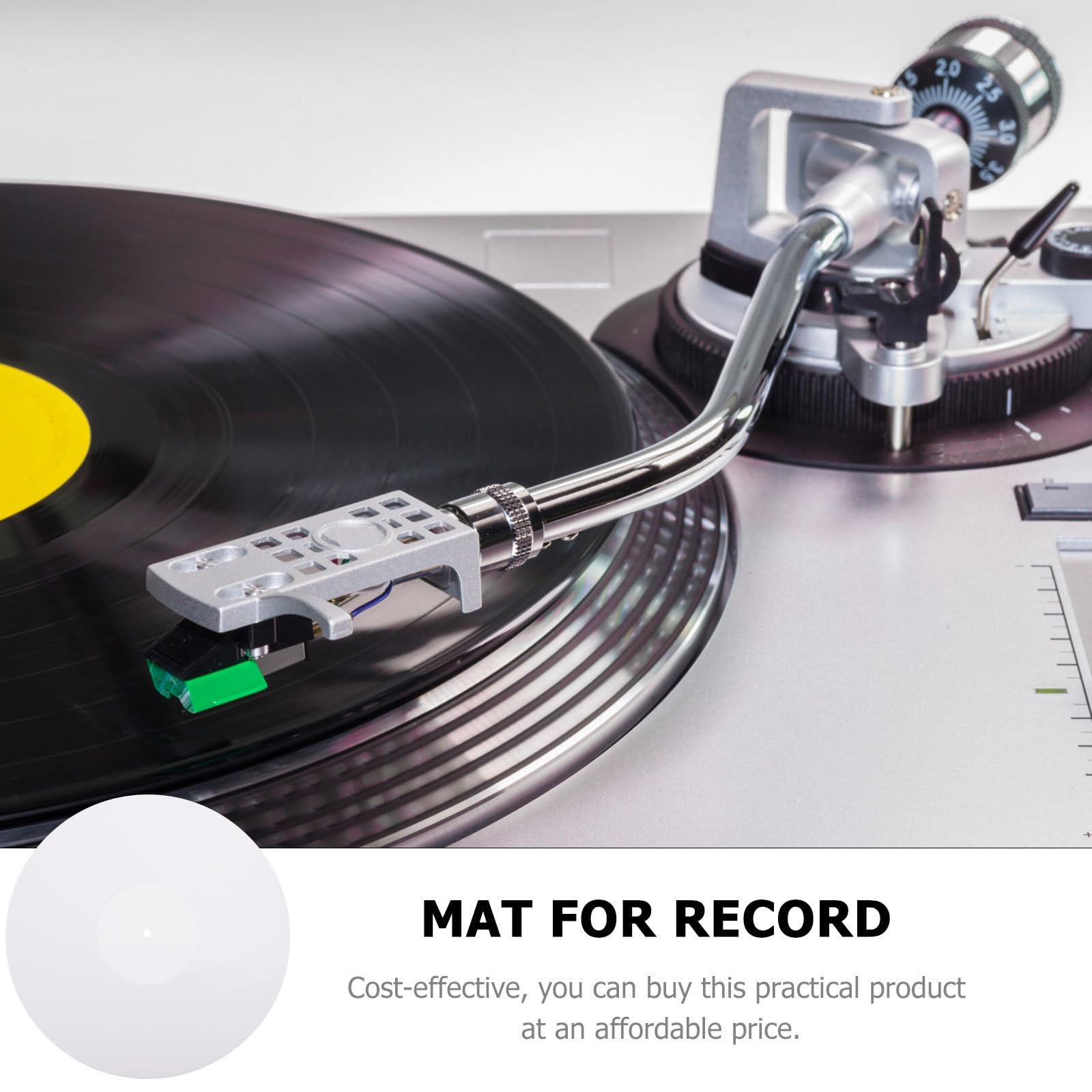Tappetino in Acrilico Bianco per Dischi in Vinile 12 Pollici Antistatico Accessorio per Giradischi che Migliora la Qualità Audio