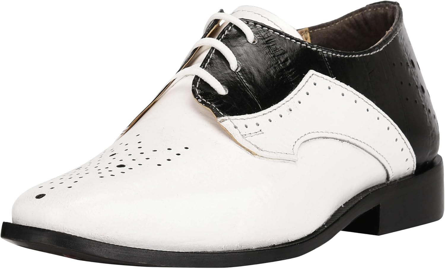 Boys Plain & EEL Print Genuine Leather Kids & Toddlers Lace Up Oxford Shoes