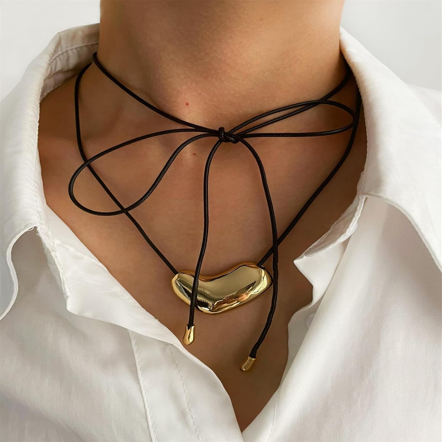 Unique Swirls Charm Rope Necklace On Leather Cord for Casual Wear Or Daily Use Fashion Accessory Gifting image 4