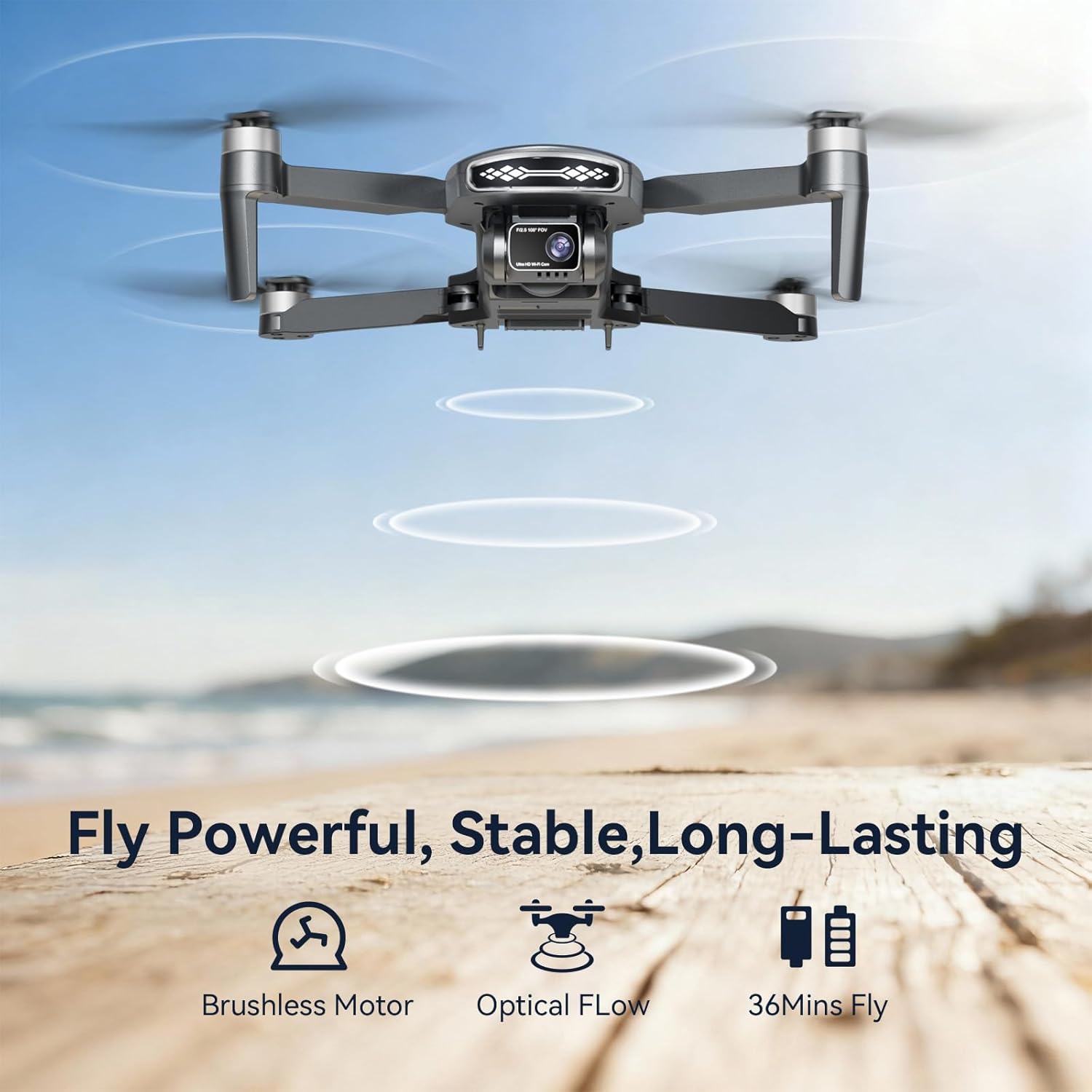 GPS Drone with Camera for Adults 4K, Brushless Motor, Auto Return Home, Follow Me, Optical Positioning, 5G FPV Video Transmission, 120° FOV Camera, 90° Adjustable Lens, 2 Batteries, Carrying Case, Under 249g