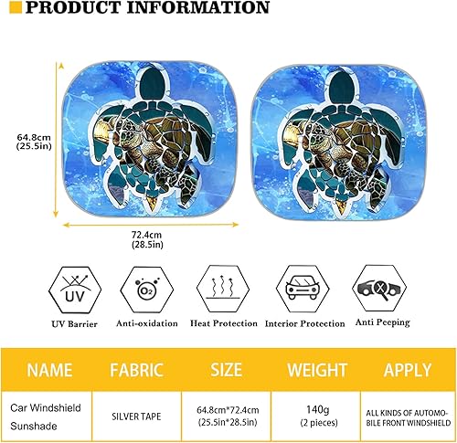 Miniatura 3 de Mumeson Parasol de dos piezas para parabrisas de automóvil de noche estrellada, parasol para rayos UV y reflector de calor para casi vehículos,