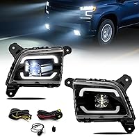 Vista 16 de Faros antiniebla LED compatibles con GMC Sierra 1999-2002 [2000 2001 2002 2003 2004 2005 2006 GMC Yukon] luces antiniebla de conducción