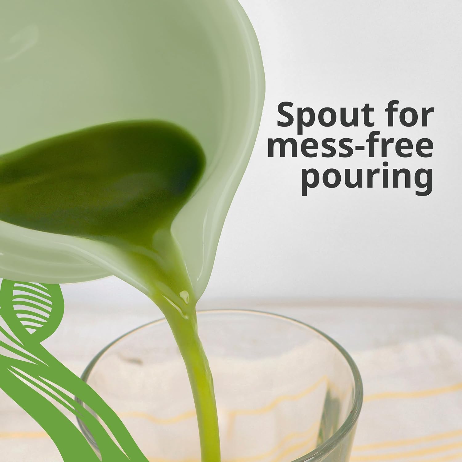 BlendWell Ceramic Matcha Bowl with Spout, Green Chawan Mixing Bowl for Whisking and Pouring Matcha Tea, Dishwasher Safe