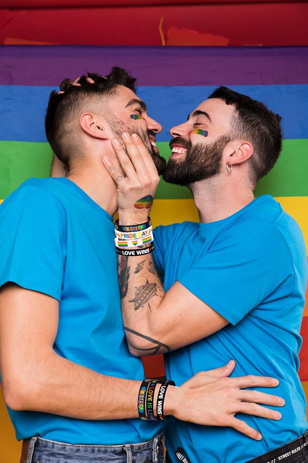 Moon Boat 144PCS Pride Gay Bracelets Accessories Bulk: Silicone Rubber Rainbow Wristbands Parade LGBT Party Favors Decorations Gifts - Image 8