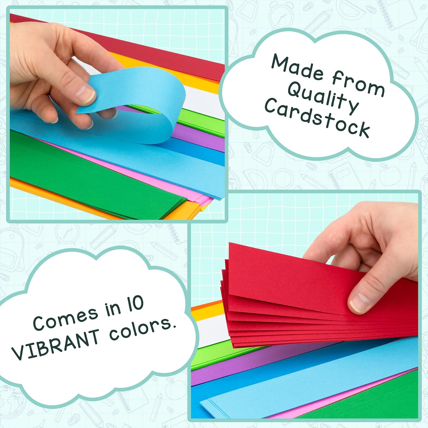Hygloss Products Bright Sentence Strips-for Arts and Crafts, Decorations, Classroom Activities-Cardstock-Unlined Thin 10 Assorted Colors-1.5" High x 23" Long Size-250 Pieces