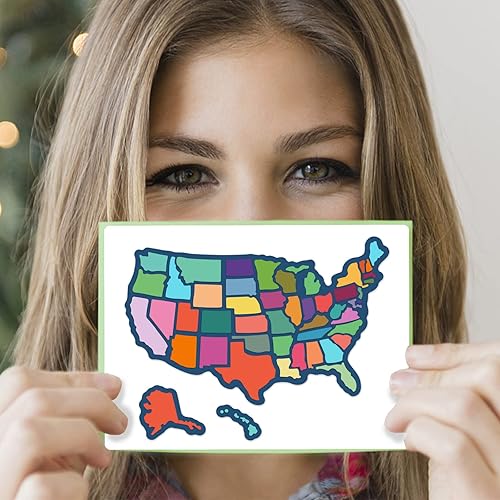 Miniatura 5 de GLOBLELAND 1 juego de troqueles de corte de mapa americano de metal de Estados Unidos, plantillas de estampado en relieve para decoración de