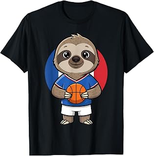 France Basketball Sloth Hoops Fan Animal Ball Sports T-Shirt