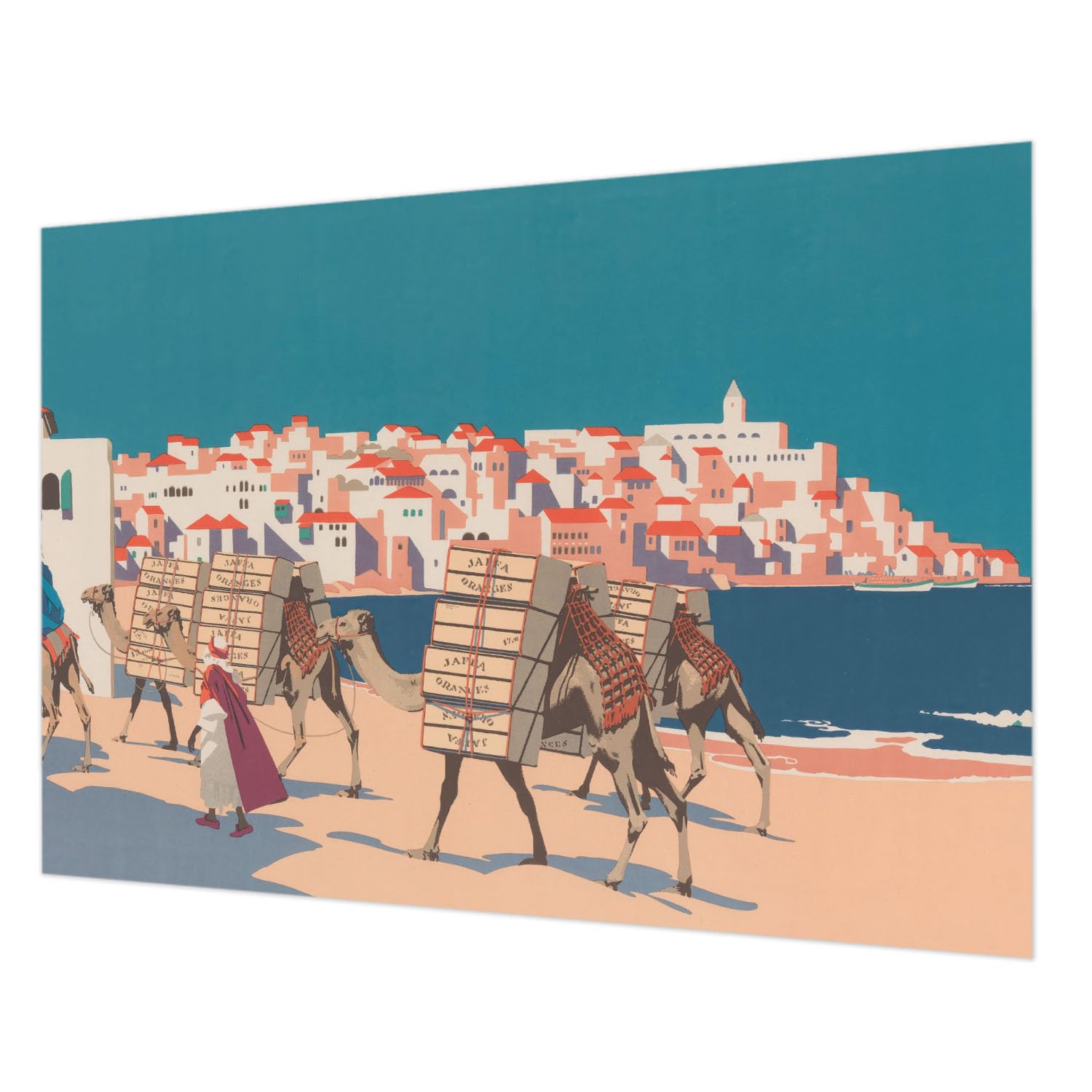 Papier peint intissé caravane de chameaux 208x146 cm déco pour salon